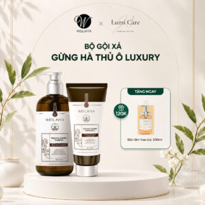 Bộ gội xả tinh chất gừng thảo mộc Weilaiya Luxury giúp tăng gấp đôi hiệu quả mọc tóc cho da thường