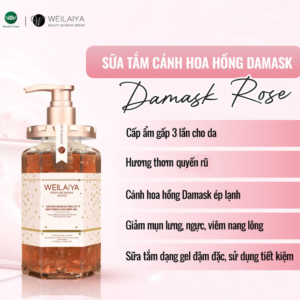 Sữa Tắm Weilaiya Sáng Da Từ Hoa Hồng Damask Dạng Gel 450ml